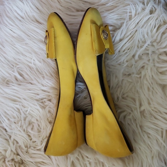 Vintage 80s Bally of Switzerland yellow suede leather flats size 7 - Picture 5 of 8